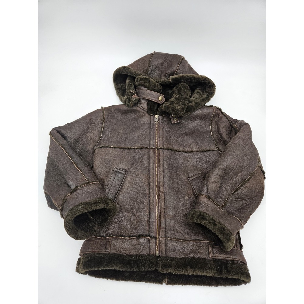 VECCHIO PONTE 100% Shearling Lamb Leather Jacket Sz 6 Made in Italy